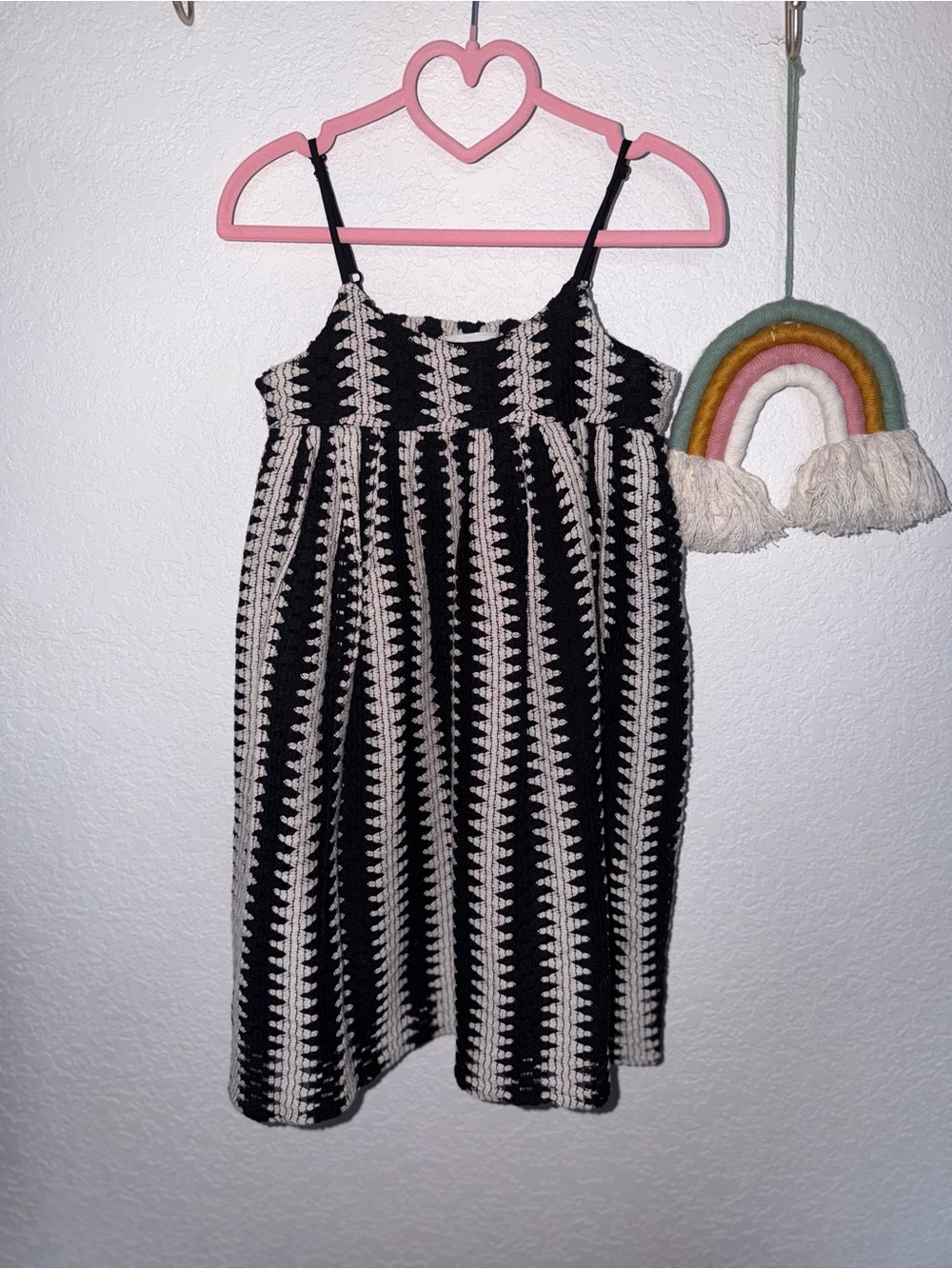 Cotton On Black & Cream Crochet Dress for Girls